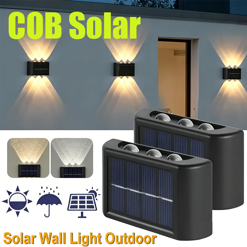 Solar Lamp - COB Güneş Enerjili Duvar Lambası Dış
