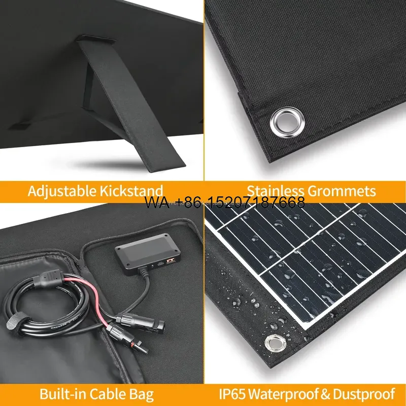 Solar Panel 200W - Wmwmnu 200W Katlanabilir Güneş Paneli, Monokristal,