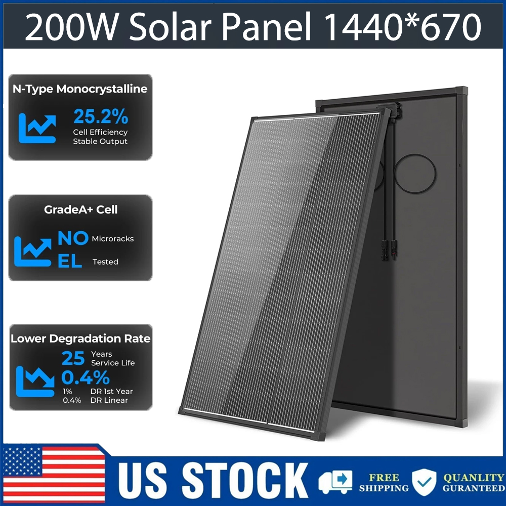 Solar Panel 200W - AeternaSol 400W 200W Güneş Paneli, 18V